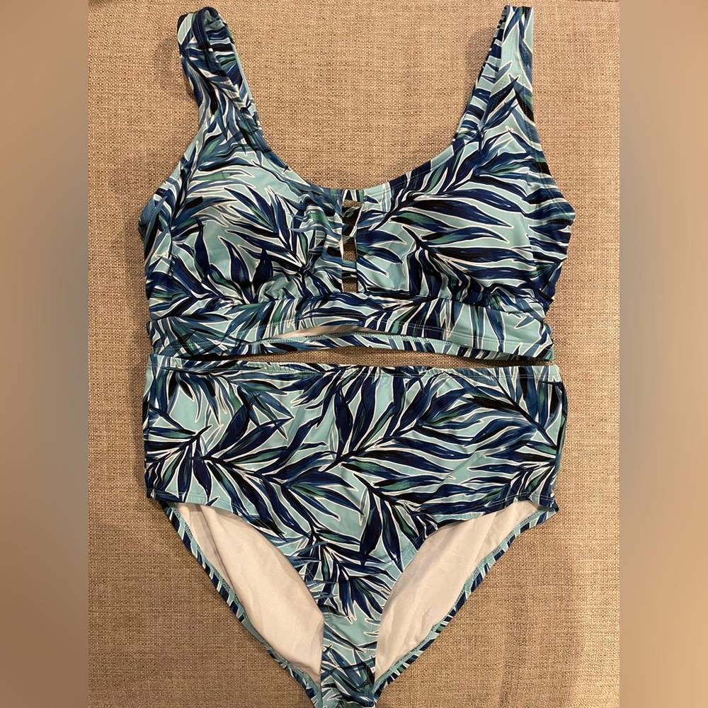 Hurley Blue Tropical Print Two-Piece Bikini